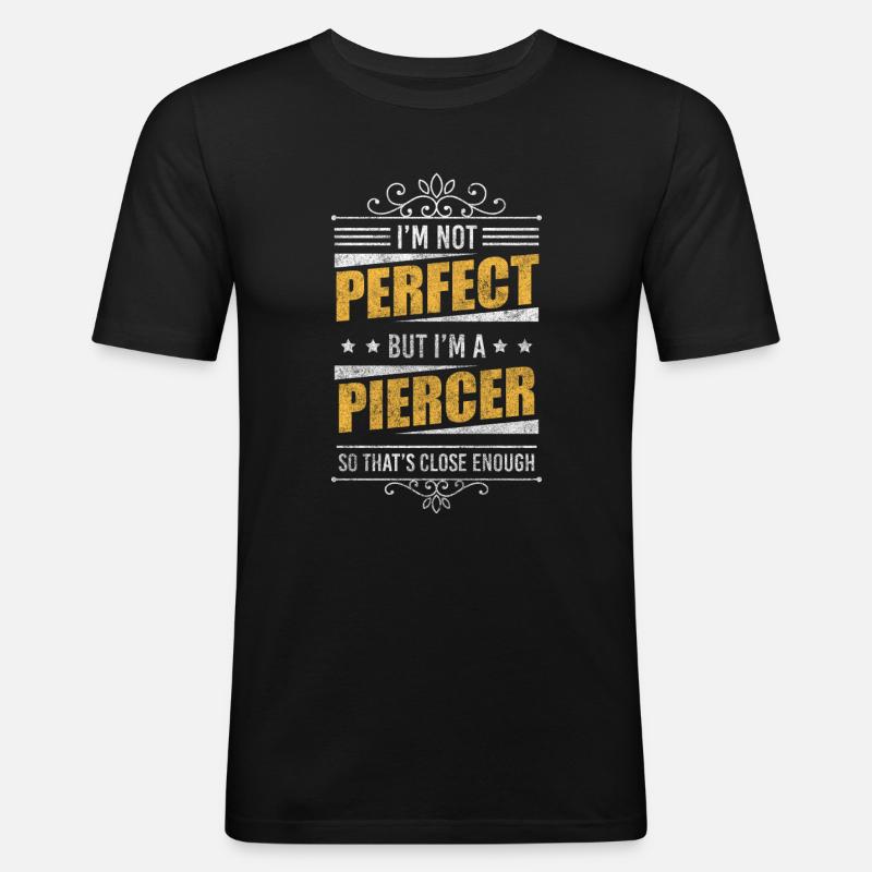 Piercer Studio Profession sans douleur - T-shirt près du corps Homme - noir