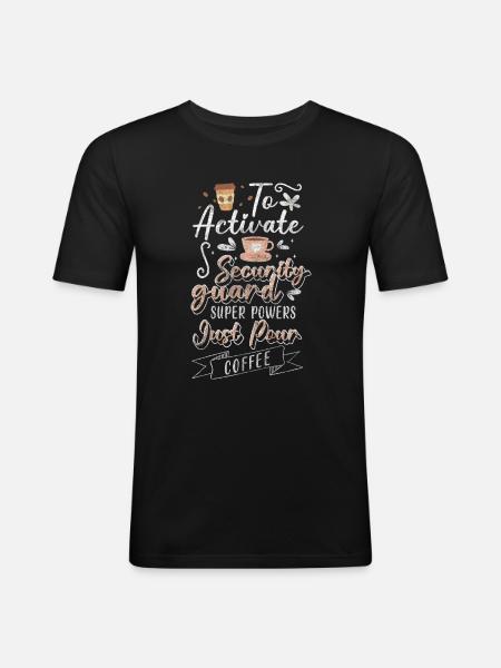 Security Pförtner Arbeit Fachkraft - Männer Slim Fit T-Shirt - Schwarz