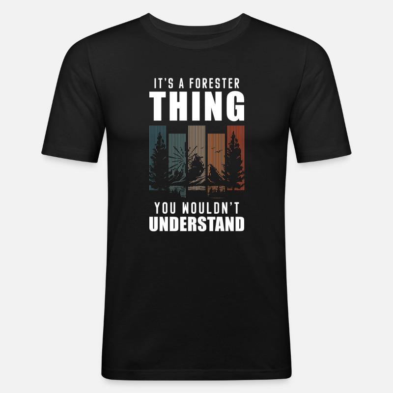 Wald Wild Forst Naturschutz - Männer Slim Fit T-Shirt - Schwarz