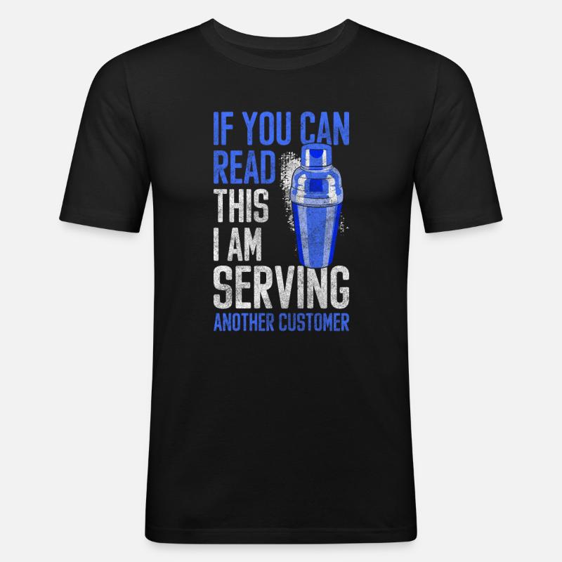 Barkeeper Getränke Flasche Drinks - Männer Slim Fit T-Shirt - Schwarz