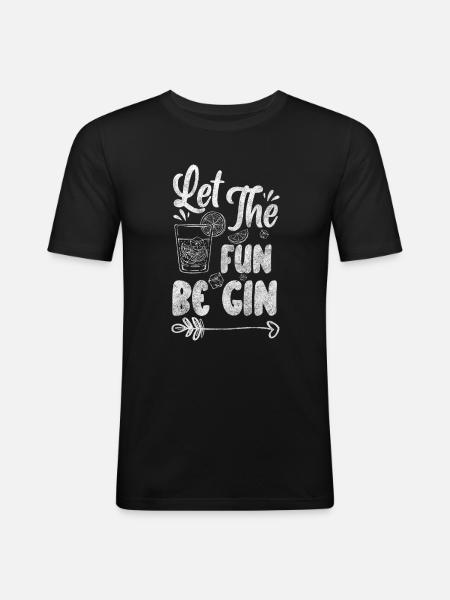 Gin Bar Party Long Drink - Men's Slim Fit T-Shirt - black