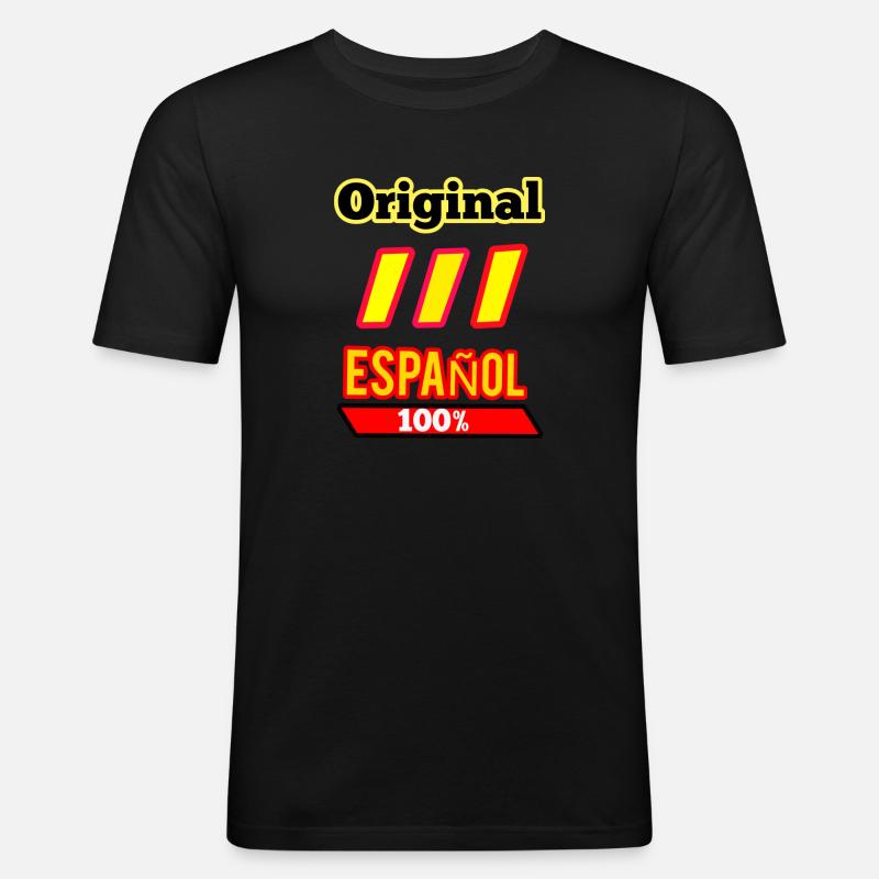 Original Spanisch - Männer Slim Fit T-Shirt - Schwarz
