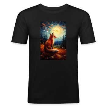 Renard - T-shirt près du corps Homme - noir - Devant - Nik (191cm)