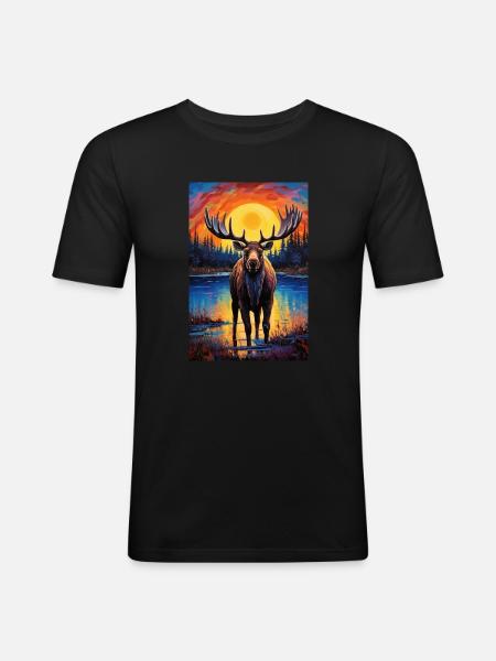 Elk - Men's Slim Fit T-Shirt - black