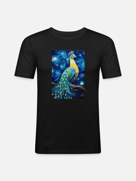 Peacock - Men's Slim Fit T-Shirt - black