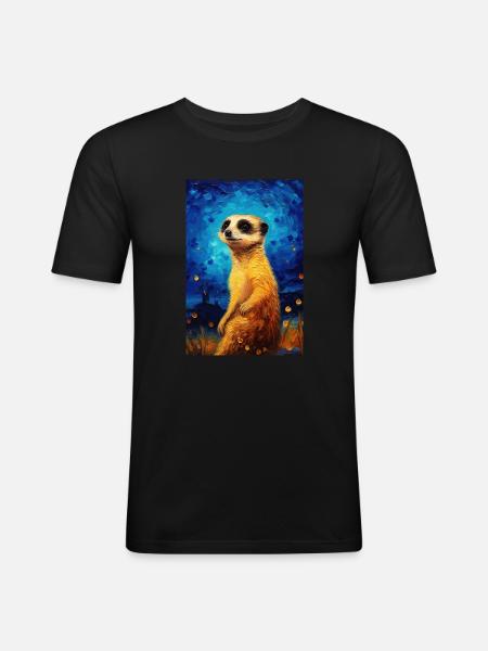 Suricate - T-shirt près du corps Homme - noir