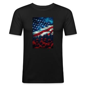 United States - Men's Slim Fit T-Shirt - black - Front - Nik (191cm)