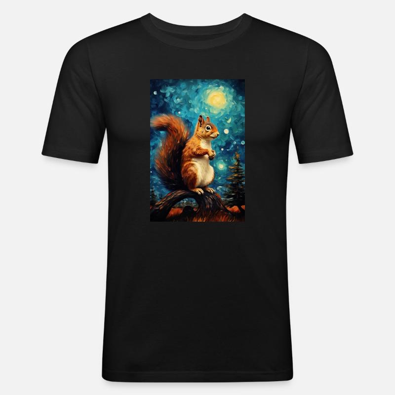 Eichhörnchen - Männer Slim Fit T-Shirt - Schwarz