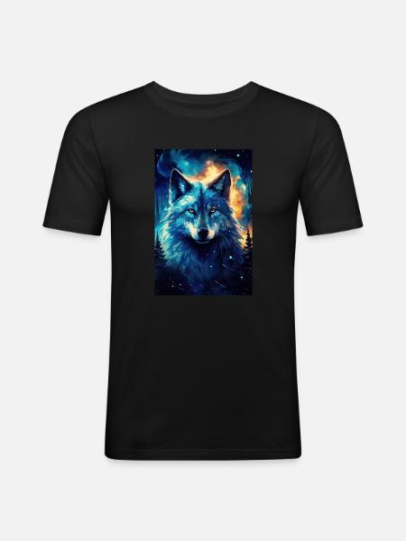 Wolf - Men's Slim Fit T-Shirt - black
