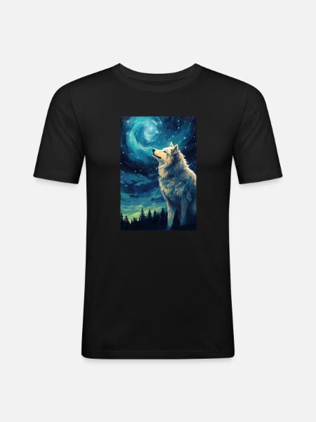Wolf - Men's Slim Fit T-Shirt - black