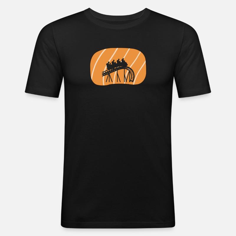 Achterbahn Rummel - Männer Slim Fit T-Shirt - Schwarz