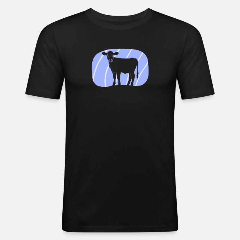 Vegan Fleisch Bio - Männer Slim Fit T-Shirt - Schwarz