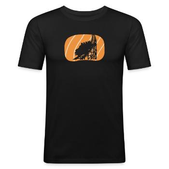 Fairground, Ferris wheel, funfair - Men's Slim Fit T-Shirt - black - Front - Nik (191cm)