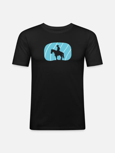 Cowboy Western - Men's Slim Fit T-Shirt - black