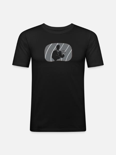 Gericht Versicherung - Männer Slim Fit T-Shirt - Schwarz