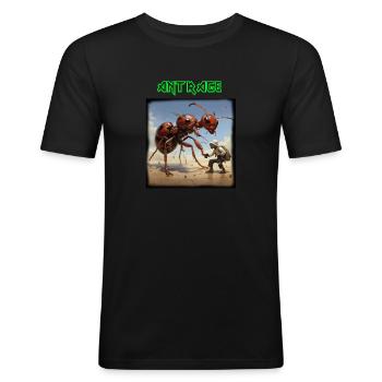 Ant helps Mankind - Männer Slim Fit T-Shirt - Schwarz - Vorne - Nik (191cm)