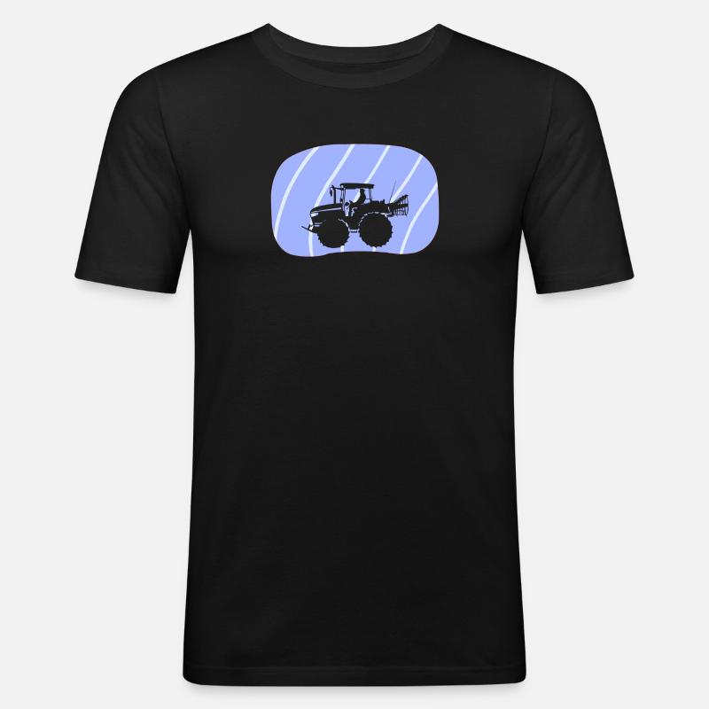 Maehdrescher Ranch Bauer - Männer Slim Fit T-Shirt - Schwarz