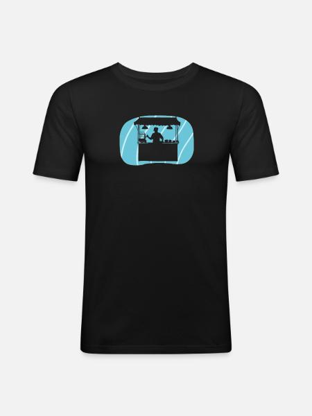 Imbisswagen lecker - Männer Slim Fit T-Shirt - Schwarz