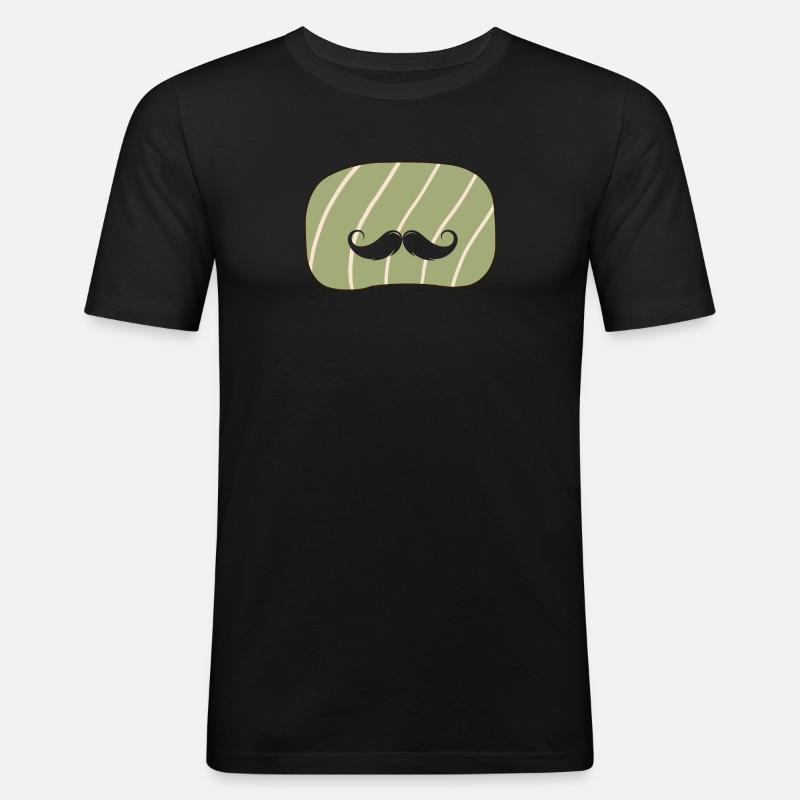 Schnurrbart Hipster - Männer Slim Fit T-Shirt - Schwarz