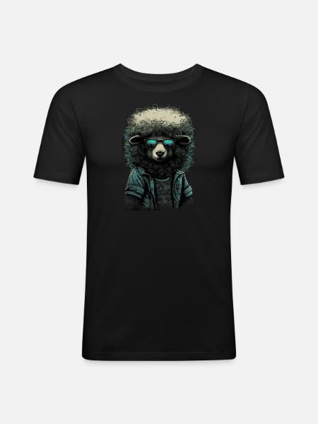 Hippie Sheep - Men's Slim Fit T-Shirt - black