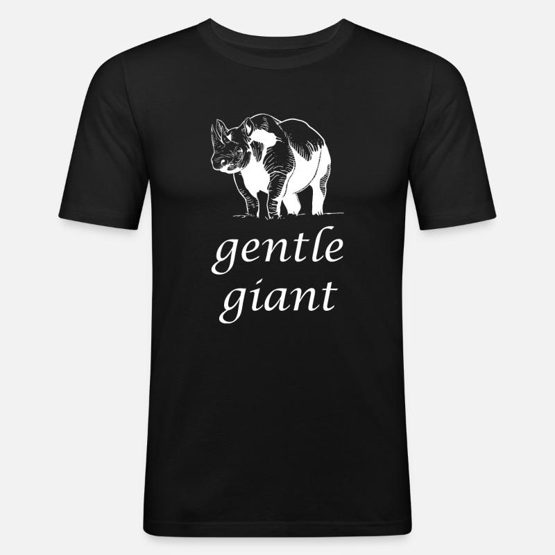 Nashorn sanft Riese - Männer Slim Fit T-Shirt - Schwarz