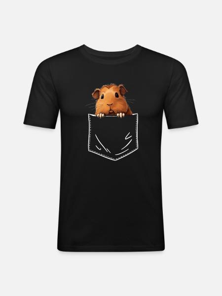 MEERSCHWEINCHEN - Männer Slim Fit T-Shirt - Schwarz