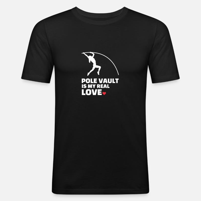 Ich Liebe Stabhochsprung - Männer Slim Fit T-Shirt - Schwarz