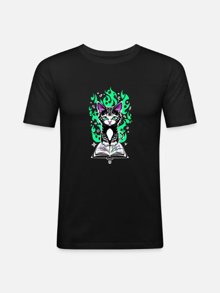 Chaton alchimique - T-shirt près du corps Homme - noir