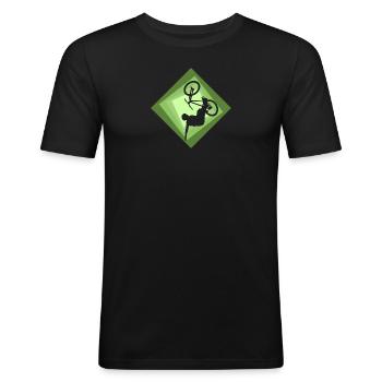 Freeride Mountainbiking - Männer Slim Fit T-Shirt - Schwarz - Vorne - Nik (191cm)