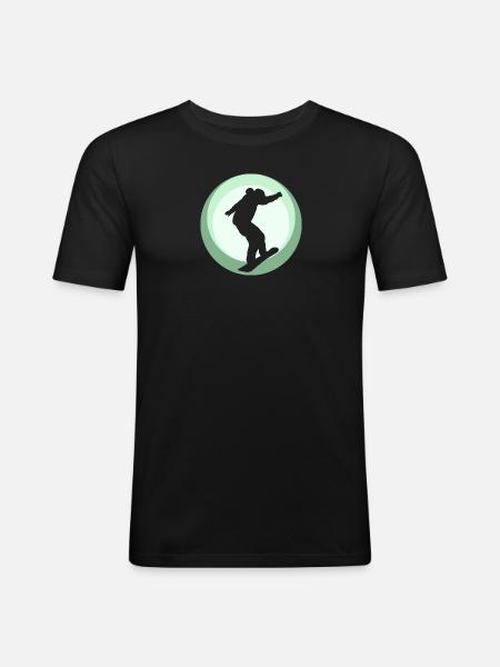 Snowboard Snowboarder - T-shirt près du corps Homme - noir