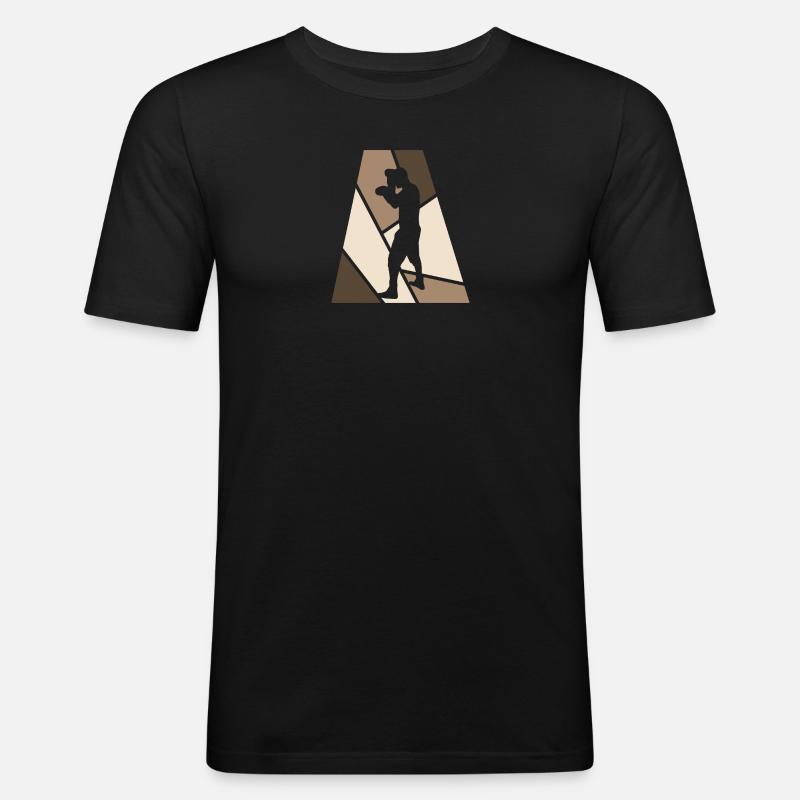 Boxkampf Boxen Boxer - Männer Slim Fit T-Shirt - Schwarz