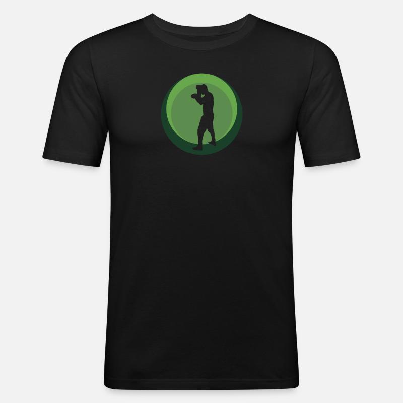Boxen Boxkampf Boxhandschuhe - Männer Slim Fit T-Shirt - Schwarz