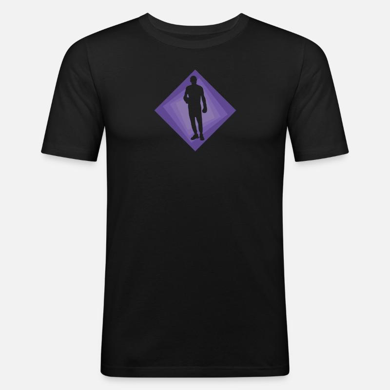 Uppercut Boxkampf - Männer Slim Fit T-Shirt - Schwarz