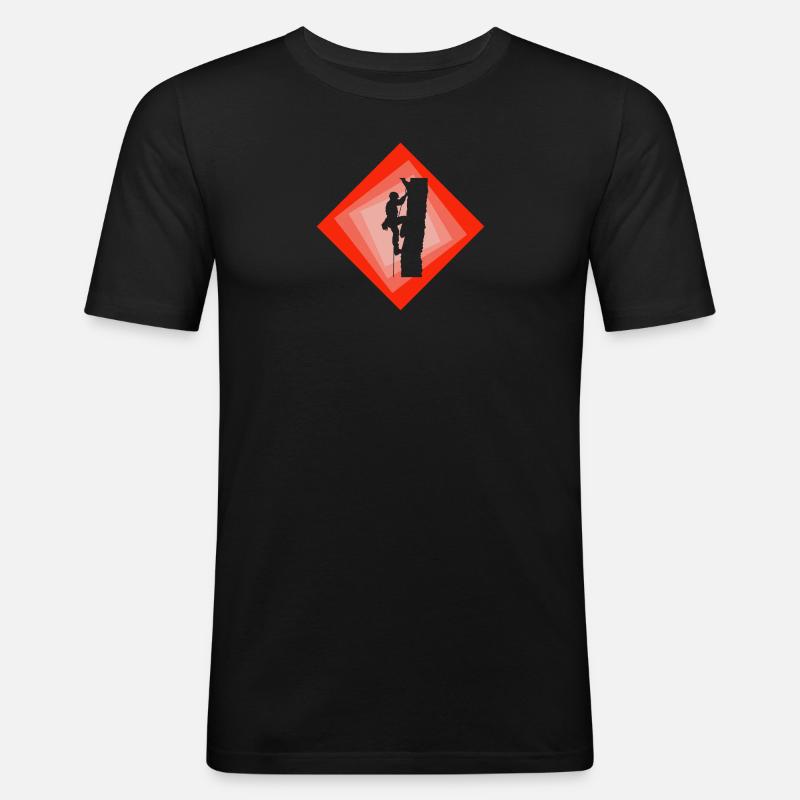 Baumklettern Kletteraffe Kletterer - Männer Slim Fit T-Shirt - Schwarz