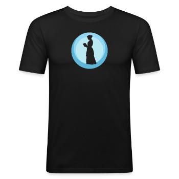 Livre de lecture - T-shirt près du corps Homme - noir - Devant - Nik (191cm)