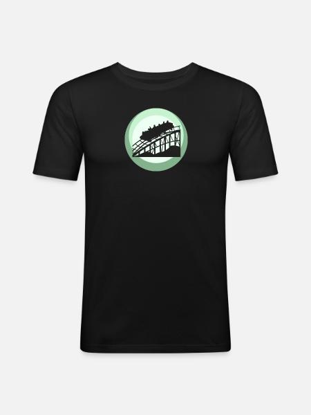 Roller coaster Lukas Rummel - Men's Slim Fit T-Shirt - black
