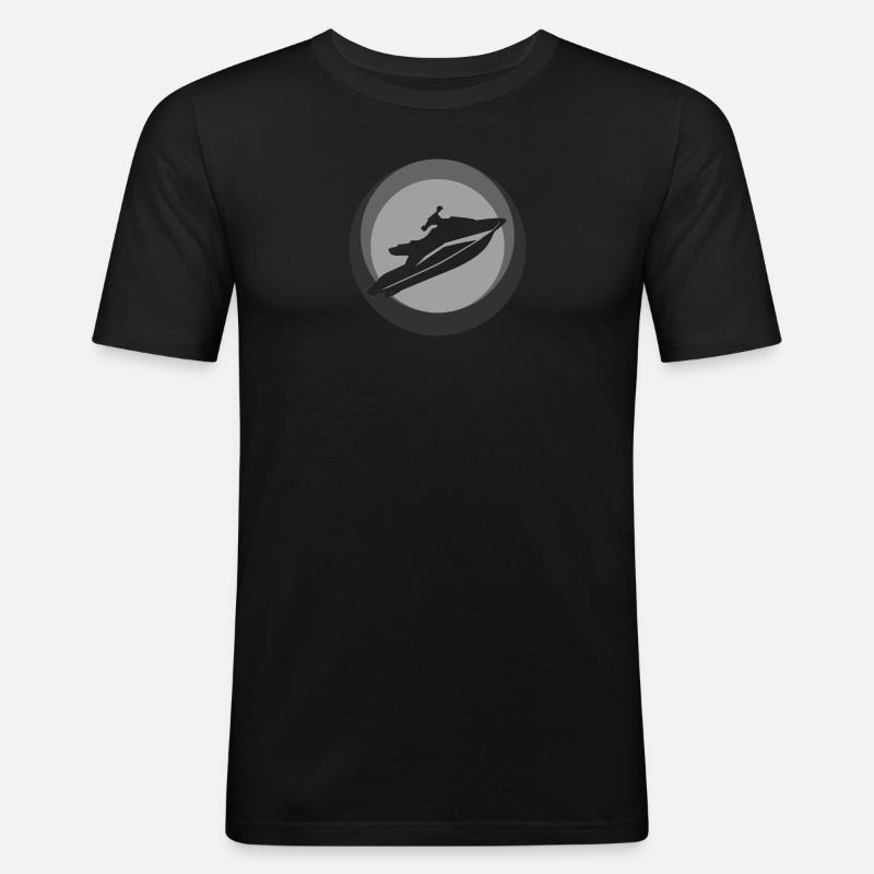 Jetski Boot Motorboot - Männer Slim Fit T-Shirt - Schwarz