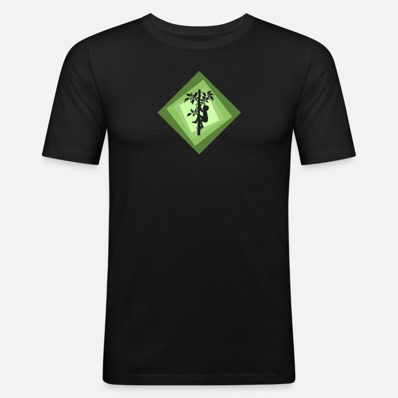 Baumklettern Aufstieg - Männer Slim Fit T-Shirt - Schwarz