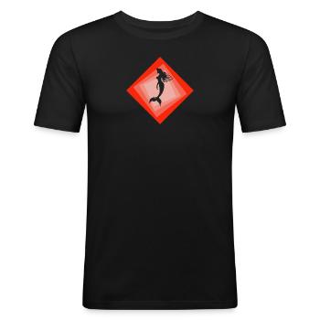 Mythical creature Mermaid Marina - Men's Slim Fit T-Shirt - black - Front - Nik (191cm)