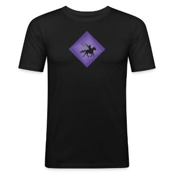 Cavalier de ranch cowboy - T-shirt près du corps Homme - noir - Devant - Nik (191cm)