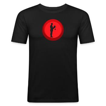 Avocat Juge - T-shirt près du corps Homme - noir - Devant - Nik (191cm)