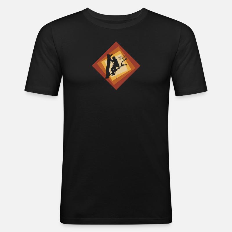 Kletterer Kletteraffe Aufstieg - Männer Slim Fit T-Shirt - Schwarz