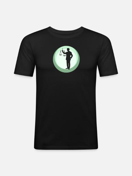 Gericht Behandlung Versicherung - Männer Slim Fit T-Shirt - Schwarz