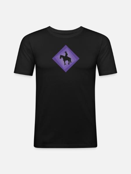 Cavalier de cow-boy - T-shirt près du corps Homme - noir