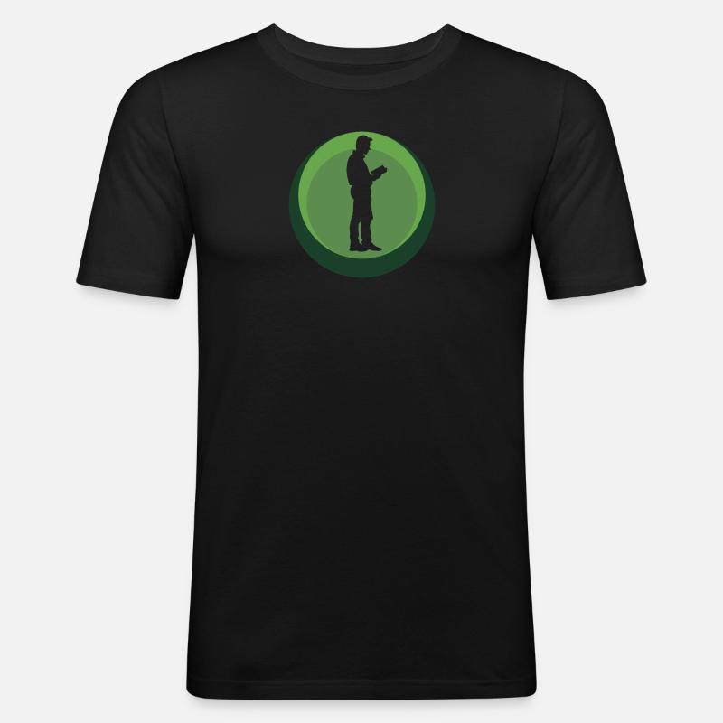 Lesen Leseratte Writing - Männer Slim Fit T-Shirt - Schwarz