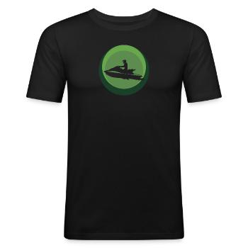 Jetski Motorschlitten - Männer Slim Fit T-Shirt - Schwarz - Vorne - Nik (191cm)