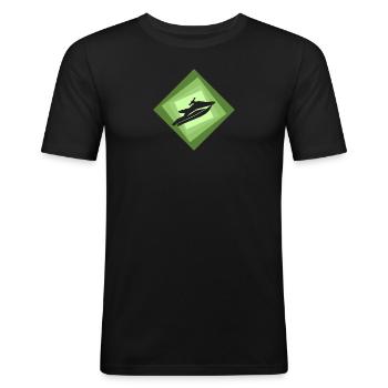 Sports Nautiques Bateau Wakeskate - T-shirt près du corps Homme - noir - Devant - Nik (191cm)