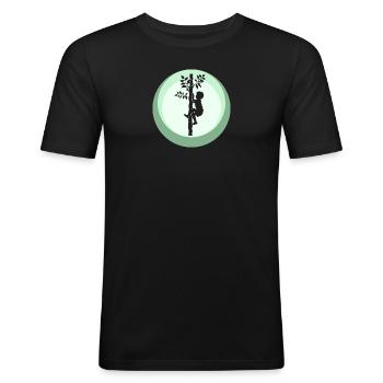 Équipement d’escalade Ascension - T-shirt près du corps Homme - noir - Devant - Nik (191cm)