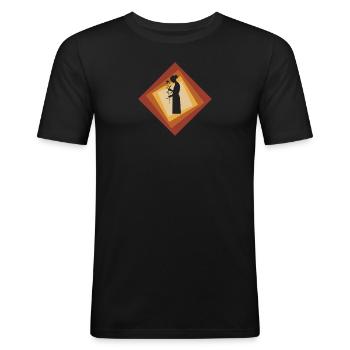 Fleuriste Blumenstrau Horticulture - T-shirt près du corps Homme - noir - Devant - Nik (191cm)