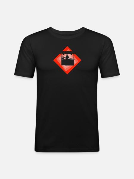 Snack Restauration rapide Burger - T-shirt près du corps Homme - noir
